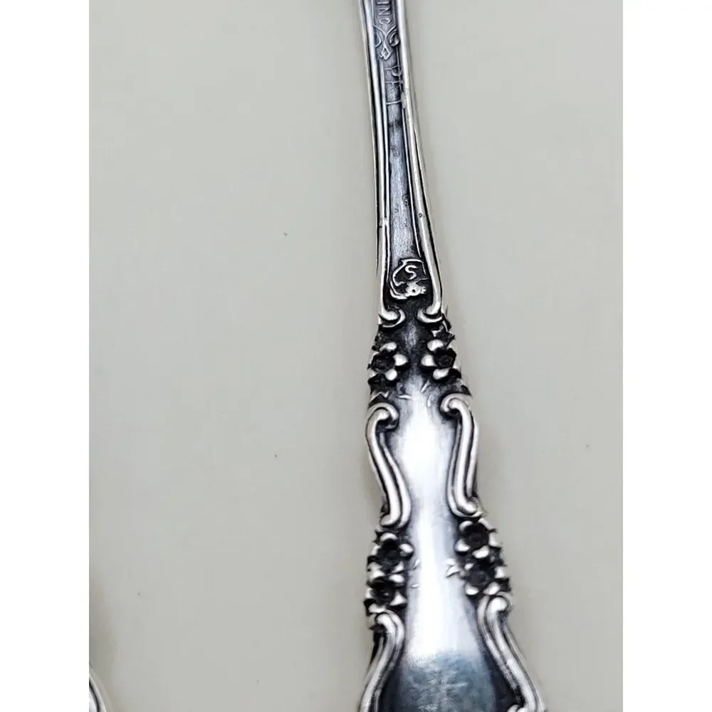 Rare Simpson Hall Miller Company Sterling Salt Spoon Set of 6 Spoons Descontinue